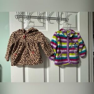 Carter's Leopard Print Jacket AND Kidgets Colorful Striped Jacket / 12 months
